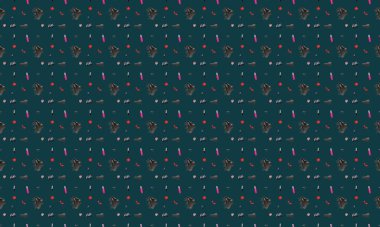 Farklı aksesuarlara sahip renkli arkaplan