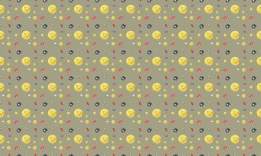 Farklı aksesuarlara sahip renkli arkaplan