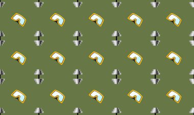 Farklı aksesuarlara sahip renkli arkaplan