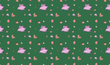 Farklı aksesuarlara sahip renkli arkaplan