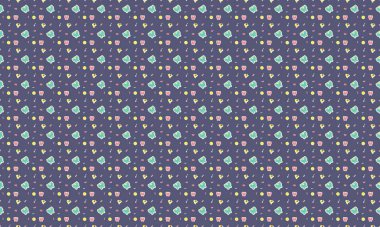 Farklı aksesuarlara sahip renkli arkaplan