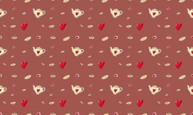 Farklı aksesuarlara sahip renkli arkaplan