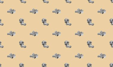 Farklı aksesuarlara sahip renkli arkaplan