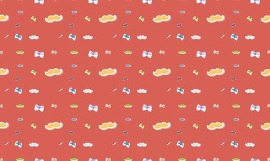 Farklı aksesuarlara sahip renkli arkaplan