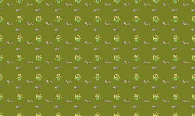 Farklı aksesuarlara sahip renkli arkaplan