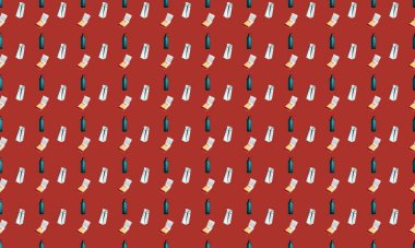 Farklı aksesuarlara sahip renkli arkaplan