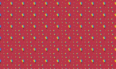 Farklı aksesuarlara sahip renkli arkaplan