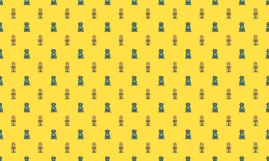 Farklı aksesuarlara sahip renkli arkaplan