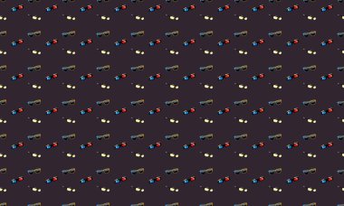 Farklı aksesuarlara sahip renkli arkaplan