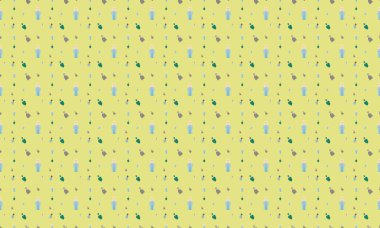 Farklı aksesuarlara sahip renkli arkaplan