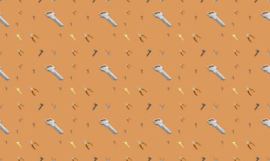 Farklı aksesuarlara sahip renkli arkaplan