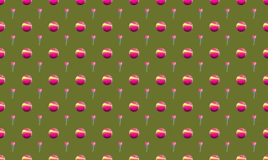 Farklı aksesuarlara sahip renkli arkaplan