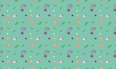 Farklı aksesuarlara sahip renkli arkaplan