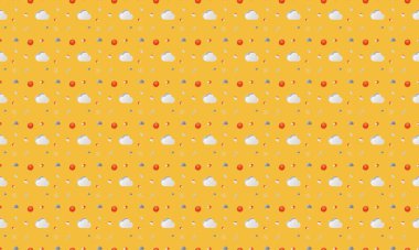 Farklı aksesuarlara sahip renkli arkaplan