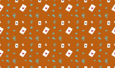 Farklı aksesuarlara sahip renkli arkaplan