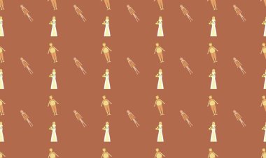 Farklı aksesuarlara sahip renkli arkaplan