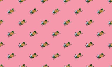 Farklı aksesuarlara sahip renkli arkaplan