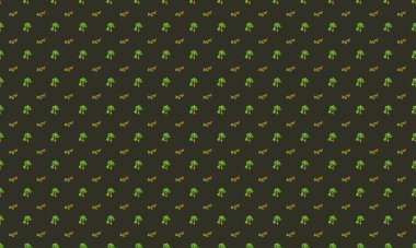 Farklı aksesuarlara sahip renkli arkaplan