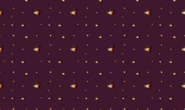 Farklı aksesuarlara sahip renkli arkaplan