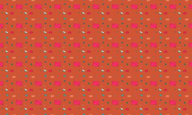 Farklı aksesuarlara sahip renkli arkaplan