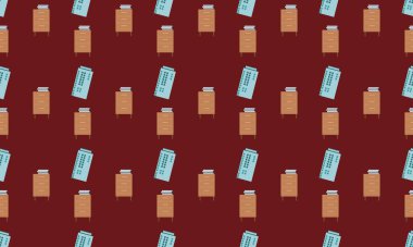 Farklı aksesuarlara sahip renkli arkaplan