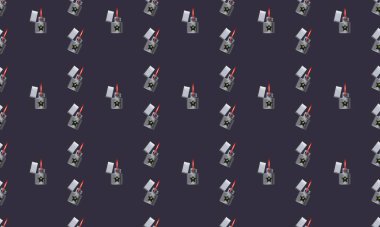 Farklı aksesuarlara sahip renkli arkaplan