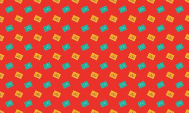 Farklı aksesuarlara sahip renkli arkaplan