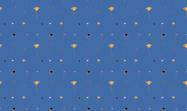 Farklı aksesuarlara sahip renkli arkaplan