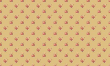 Farklı aksesuarlara sahip renkli arkaplan