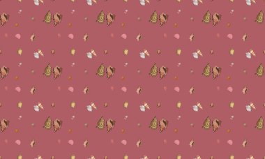 Farklı aksesuarlara sahip renkli arkaplan