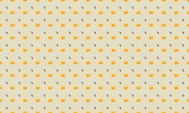 Farklı aksesuarlara sahip renkli arkaplan