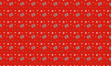 Farklı aksesuarlara sahip renkli arkaplan