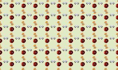 Farklı aksesuarlara sahip renkli arkaplan