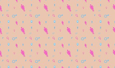 Farklı aksesuarlara sahip renkli arkaplan