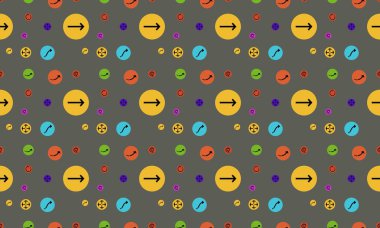 Farklı aksesuarlara sahip renkli arkaplan