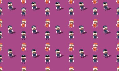 Farklı aksesuarlara sahip renkli arkaplan