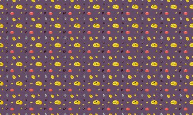 Farklı aksesuarlara sahip renkli arkaplan