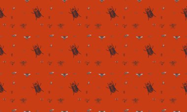 Farklı aksesuarlara sahip renkli arkaplan