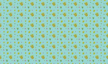 Farklı aksesuarlara sahip renkli arkaplan