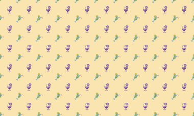 Farklı aksesuarlara sahip renkli arkaplan