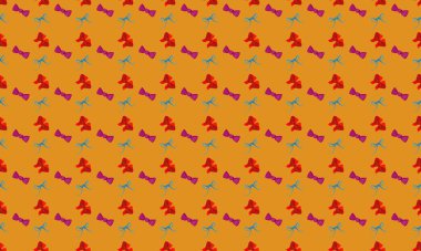 Farklı aksesuarlara sahip renkli arkaplan