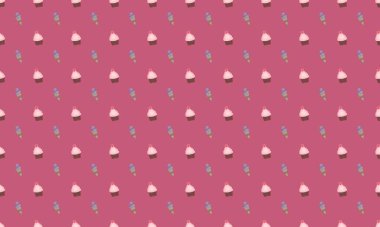 Farklı aksesuarlara sahip renkli arkaplan