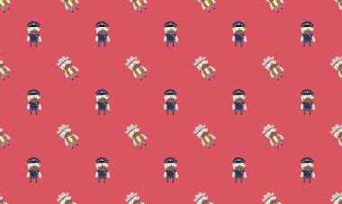 Farklı aksesuarlara sahip renkli arkaplan