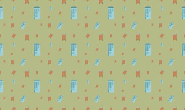 Farklı aksesuarlara sahip renkli arkaplan