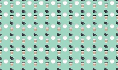 Farklı aksesuarlara sahip renkli arkaplan