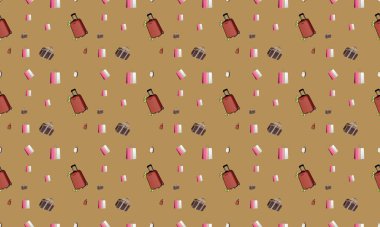 Farklı aksesuarlara sahip renkli arkaplan