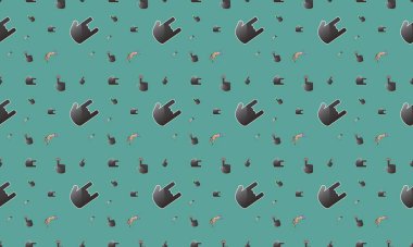 Farklı aksesuarlara sahip renkli arkaplan