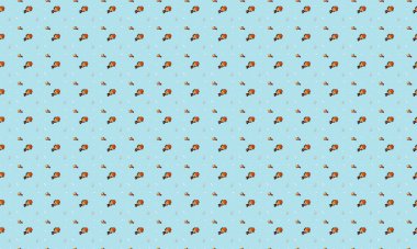 Farklı aksesuarlara sahip renkli arkaplan