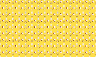 Farklı aksesuarlara sahip renkli arkaplan