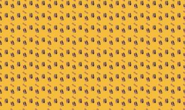 Farklı aksesuarlara sahip renkli arkaplan